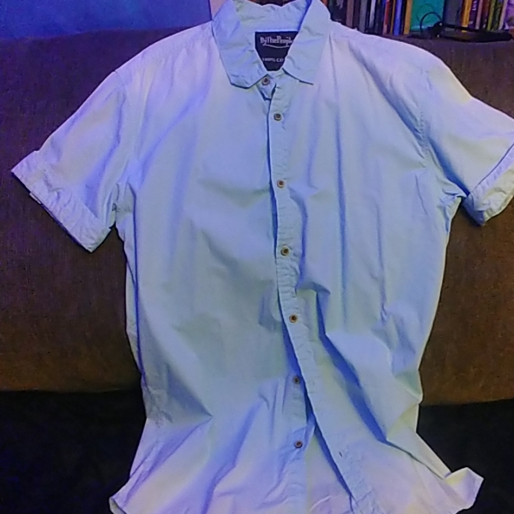 Dipped-dyed Mens Shirt Sleeve Shirt